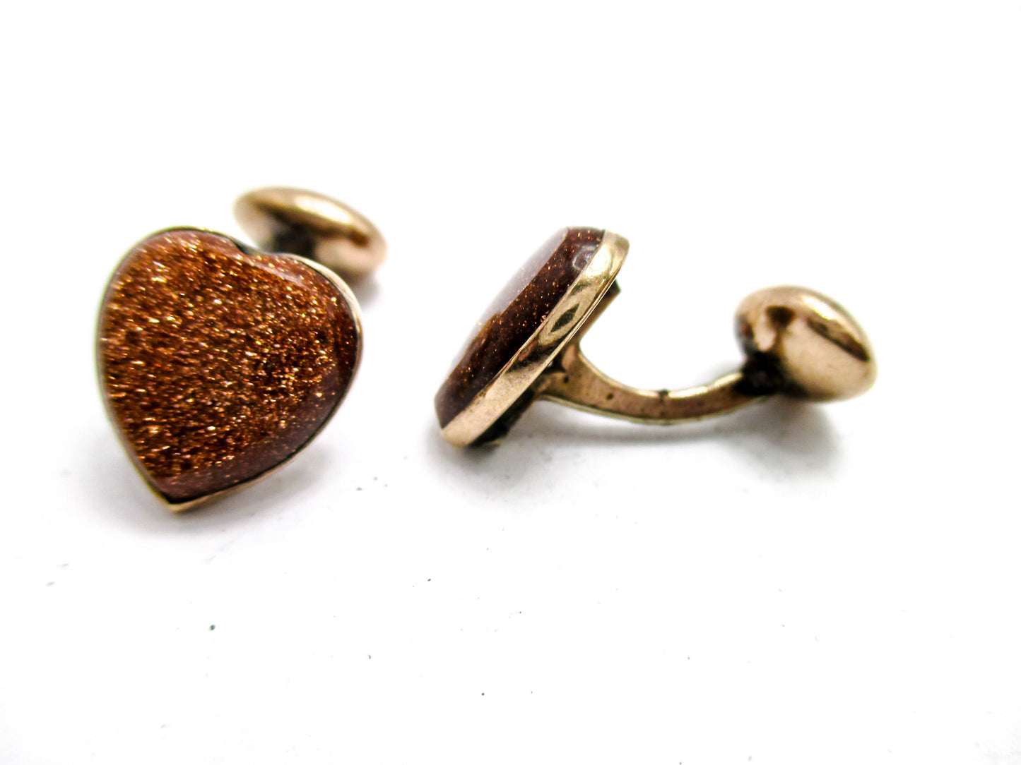 Victorian Heart Cuff Buttons - Exquisite 1800s Women's Cufflinks