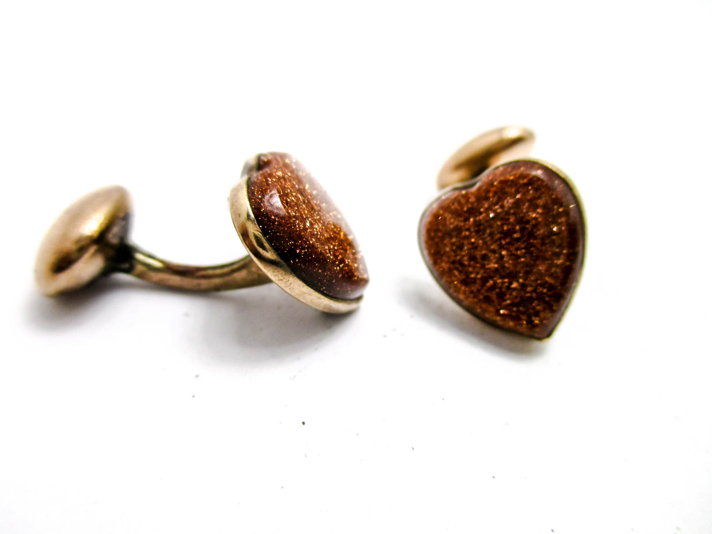 Victorian Heart Cuff Buttons - Exquisite 1800s Women's Cufflinks