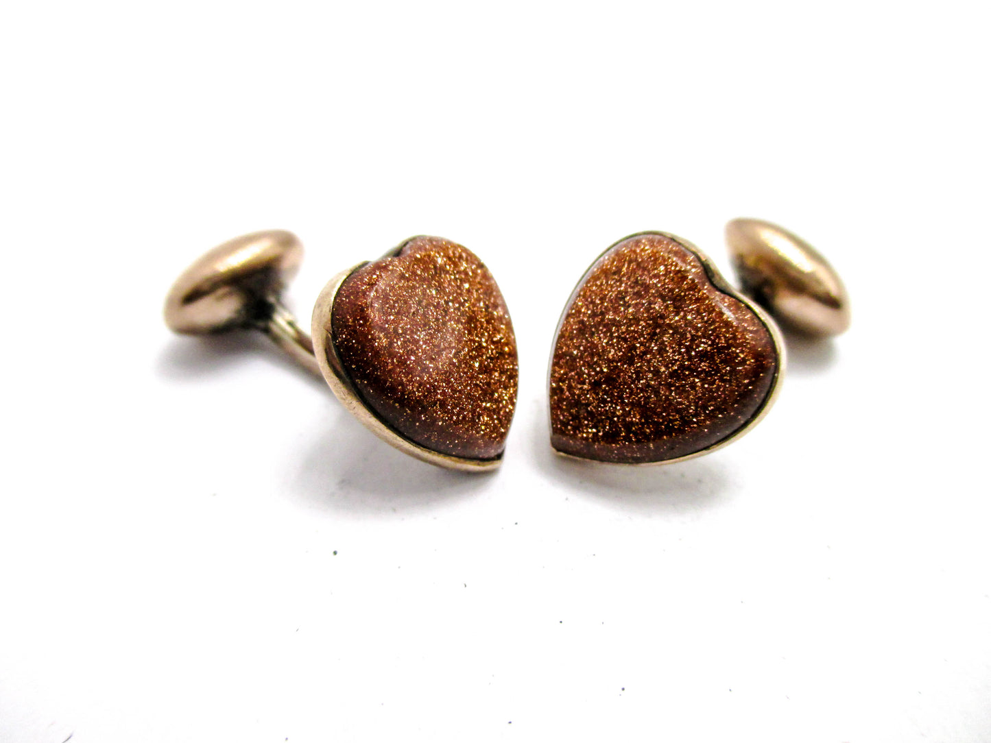 Victorian Heart Cuff Buttons - Exquisite 1800s Women's Cufflinks