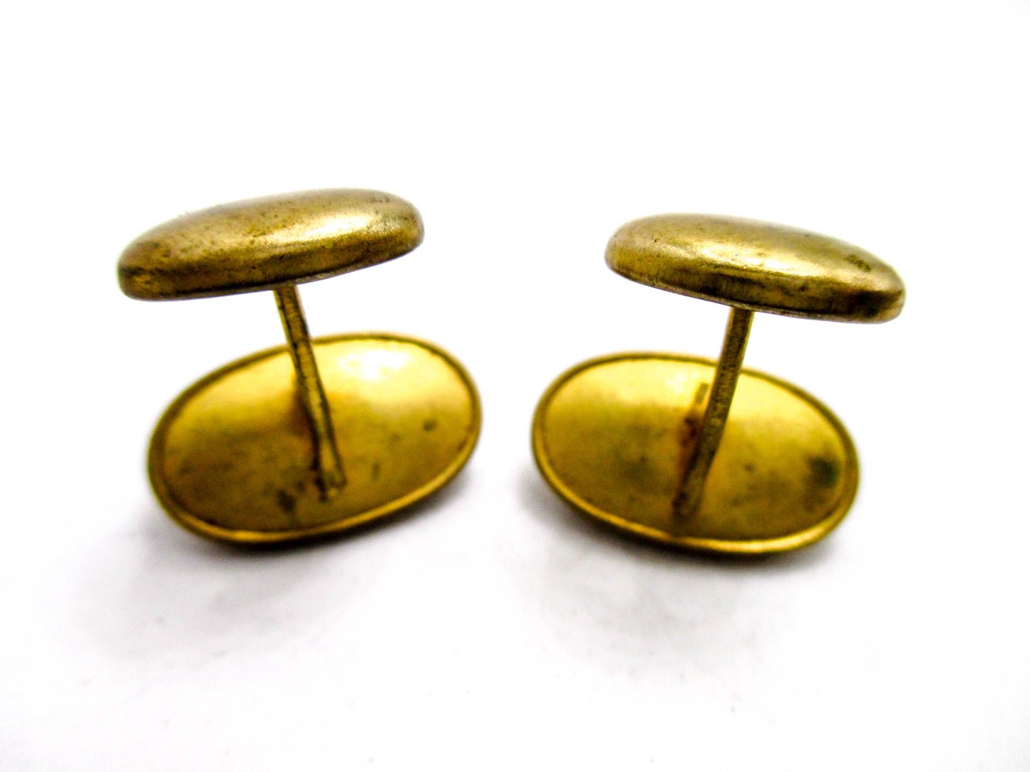 Antique Art Glass Cufflinks - Turquoise Glass