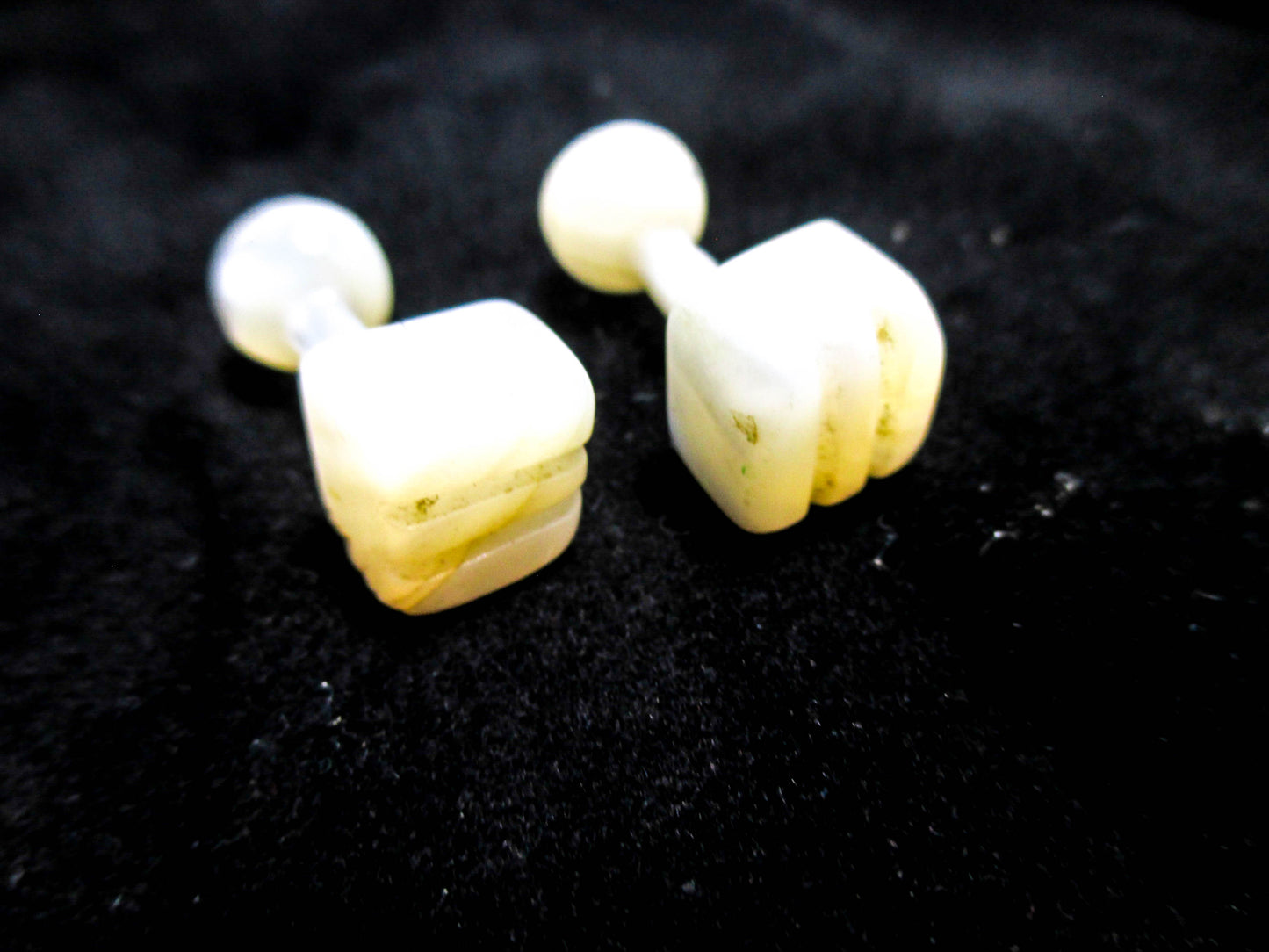 Antique Square MOP Cufflinks - Victorian Jewelry for Men