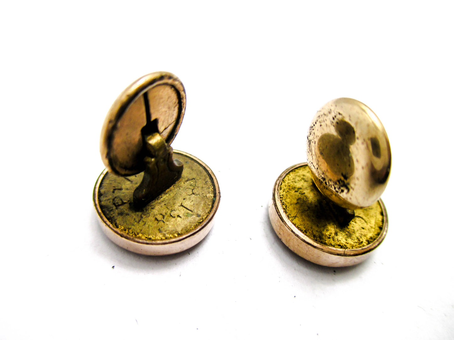Goldstone Disc Cuff Buttons - 1800s Victorian Jewelry