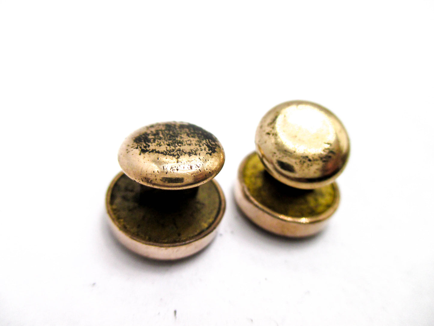 Goldstone Disc Cuff Buttons - 1800s Victorian Jewelry