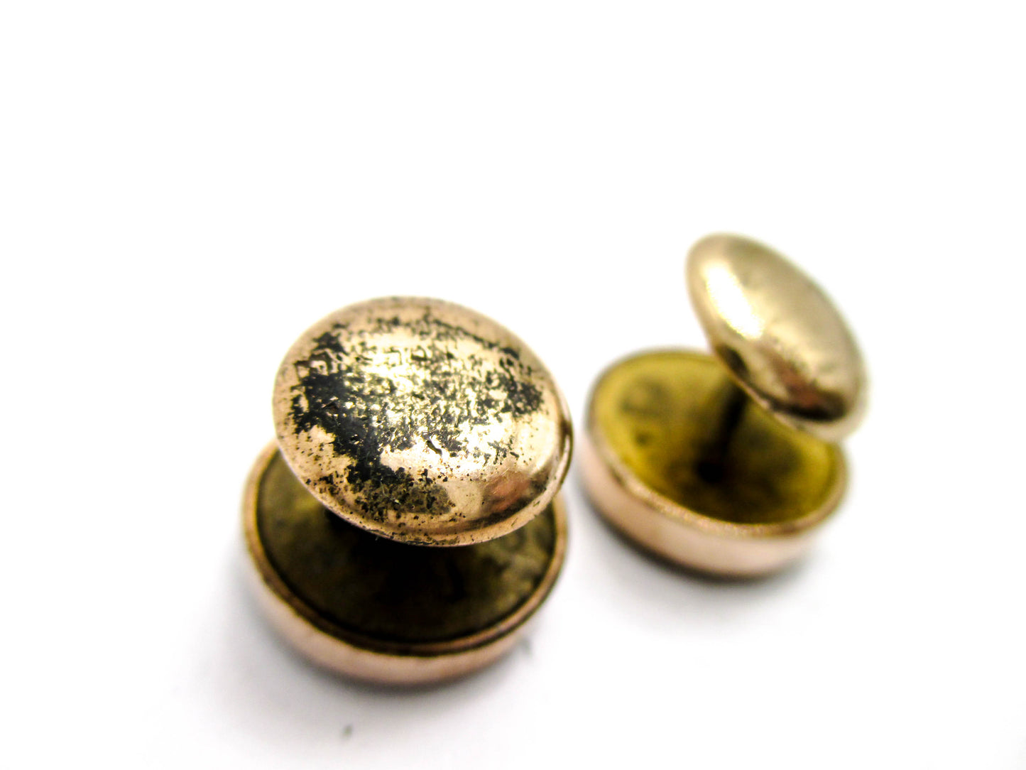 Goldstone Disc Cuff Buttons - 1800s Victorian Jewelry