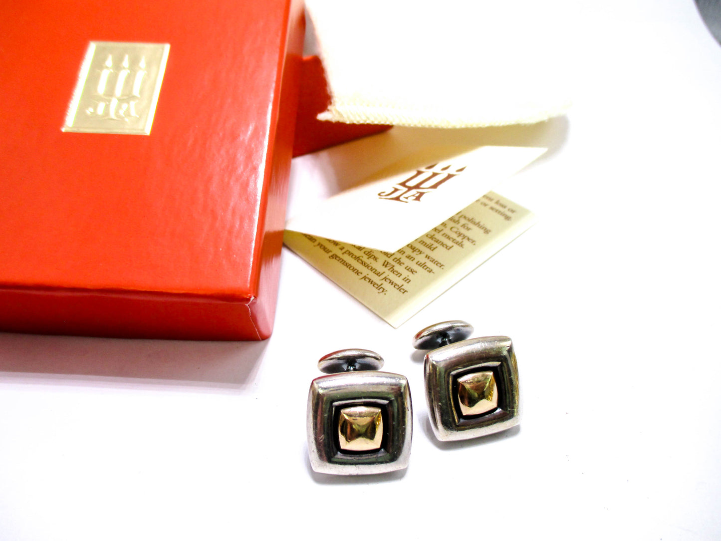 James Avery Sterling & 14K Gold Cufflinks