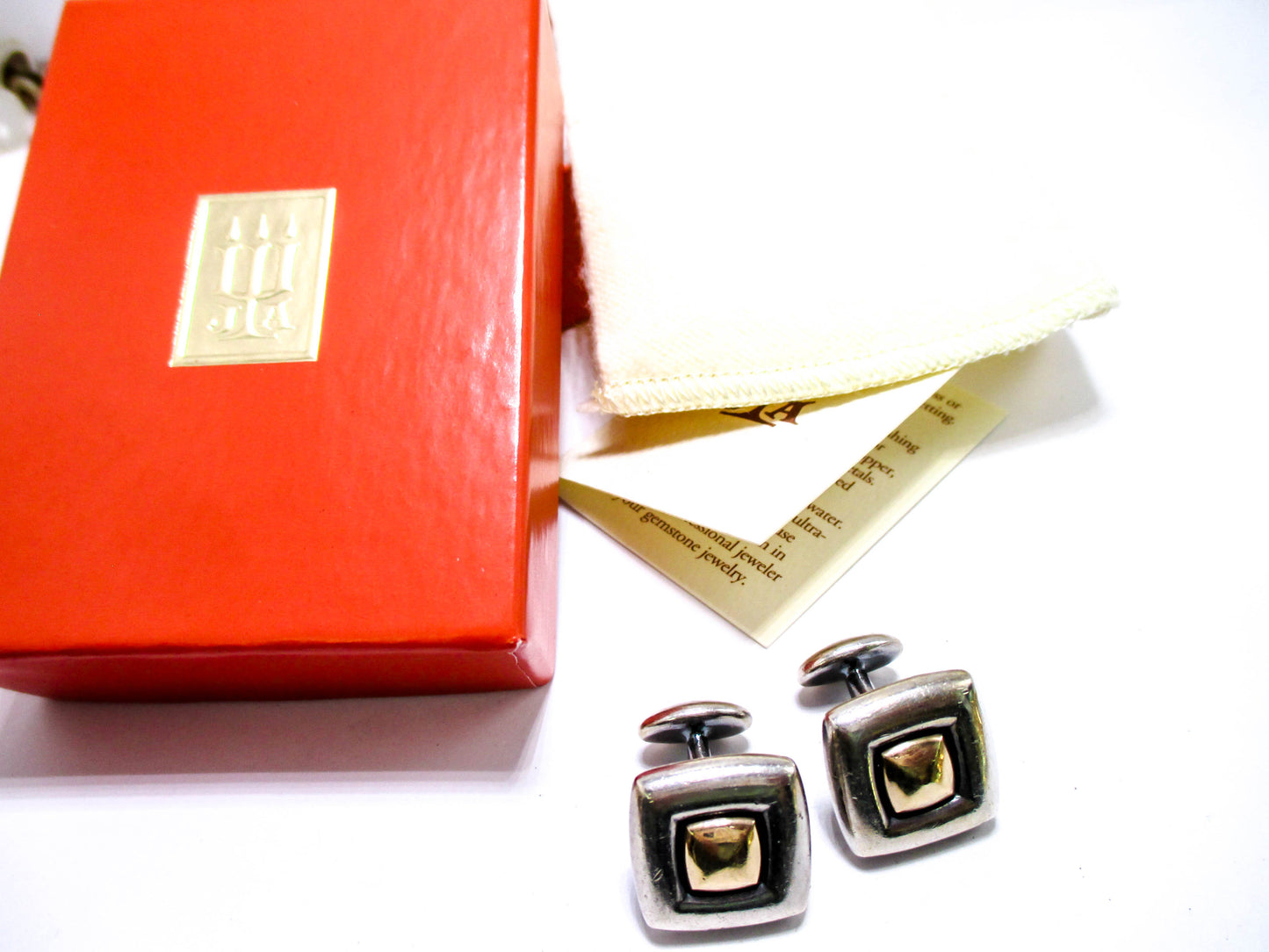 James Avery Sterling & 14K Gold Cufflinks