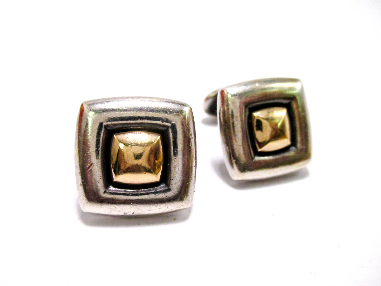 James Avery Sterling & 14K Gold Cufflinks