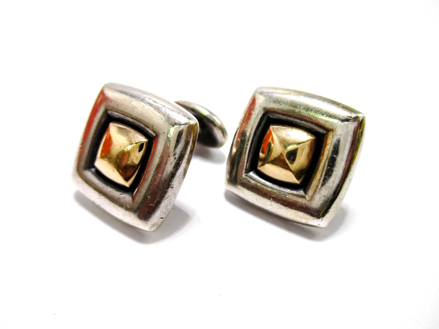James Avery Sterling & 14K Gold Cufflinks