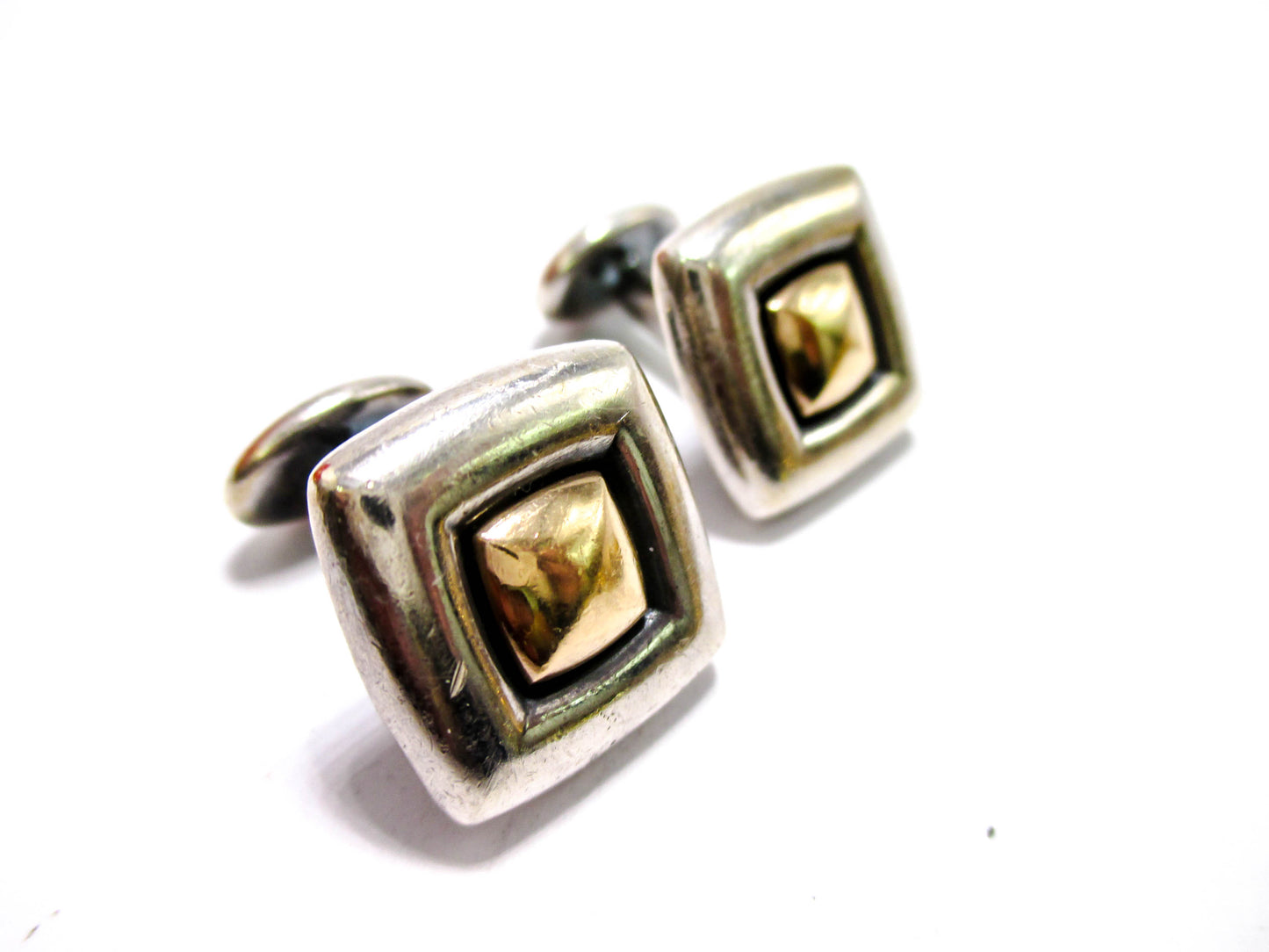 James Avery Sterling & 14K Gold Cufflinks