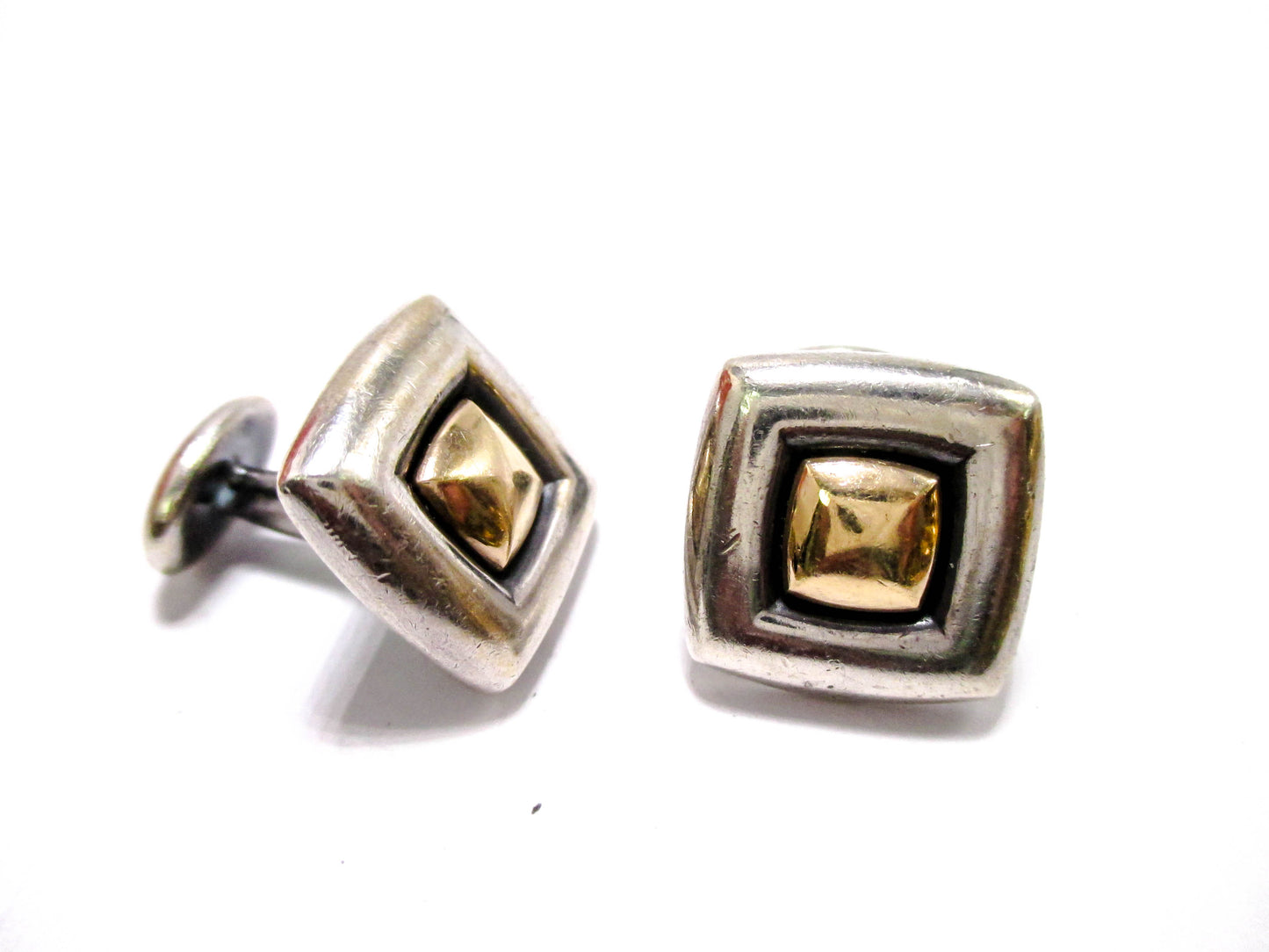 James Avery Sterling & 14K Gold Cufflinks