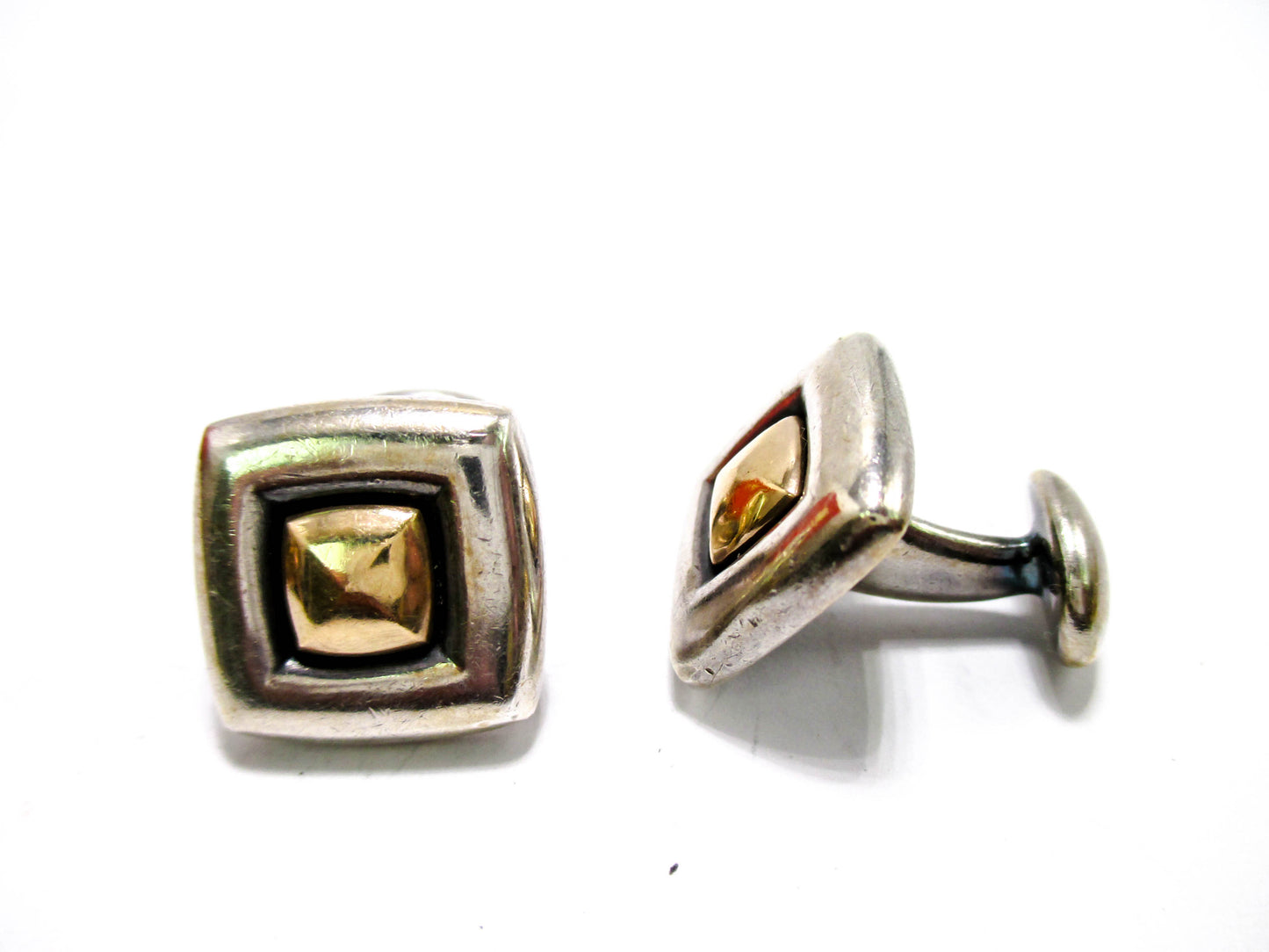 James Avery Sterling & 14K Gold Cufflinks