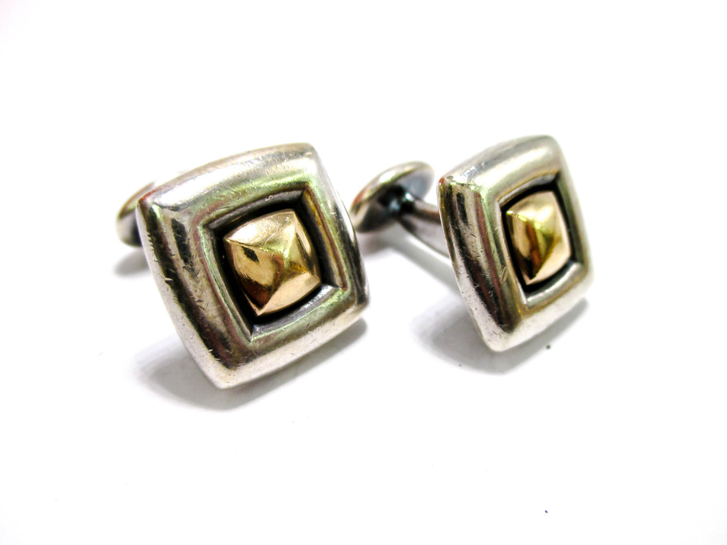 James Avery Sterling & 14K Gold Cufflinks