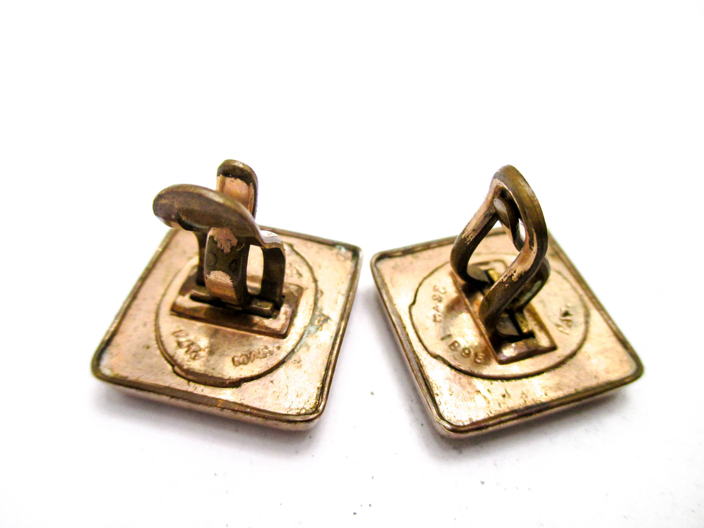 Victorian Banded Agate Cuff Buttons - Wingback Style Cufflinks