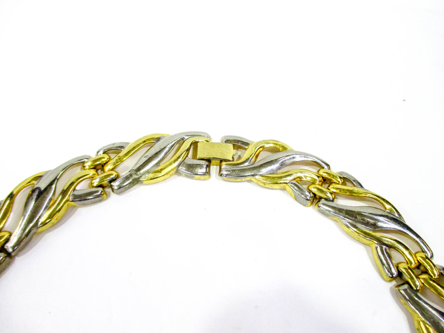 Collar Statement Necklace - Silver and Gold Tone