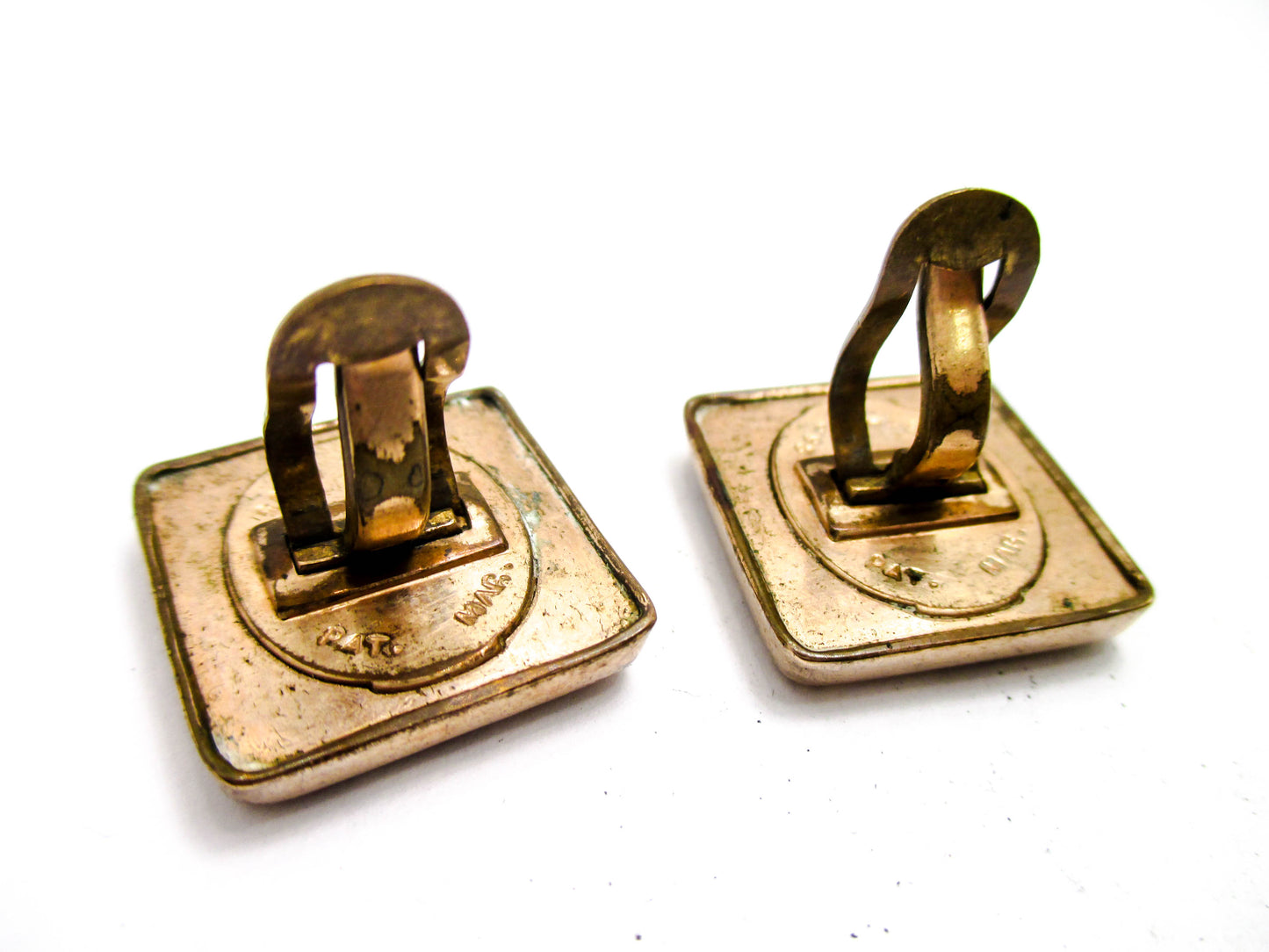 Victorian Banded Agate Cuff Buttons - Wingback Style Cufflinks