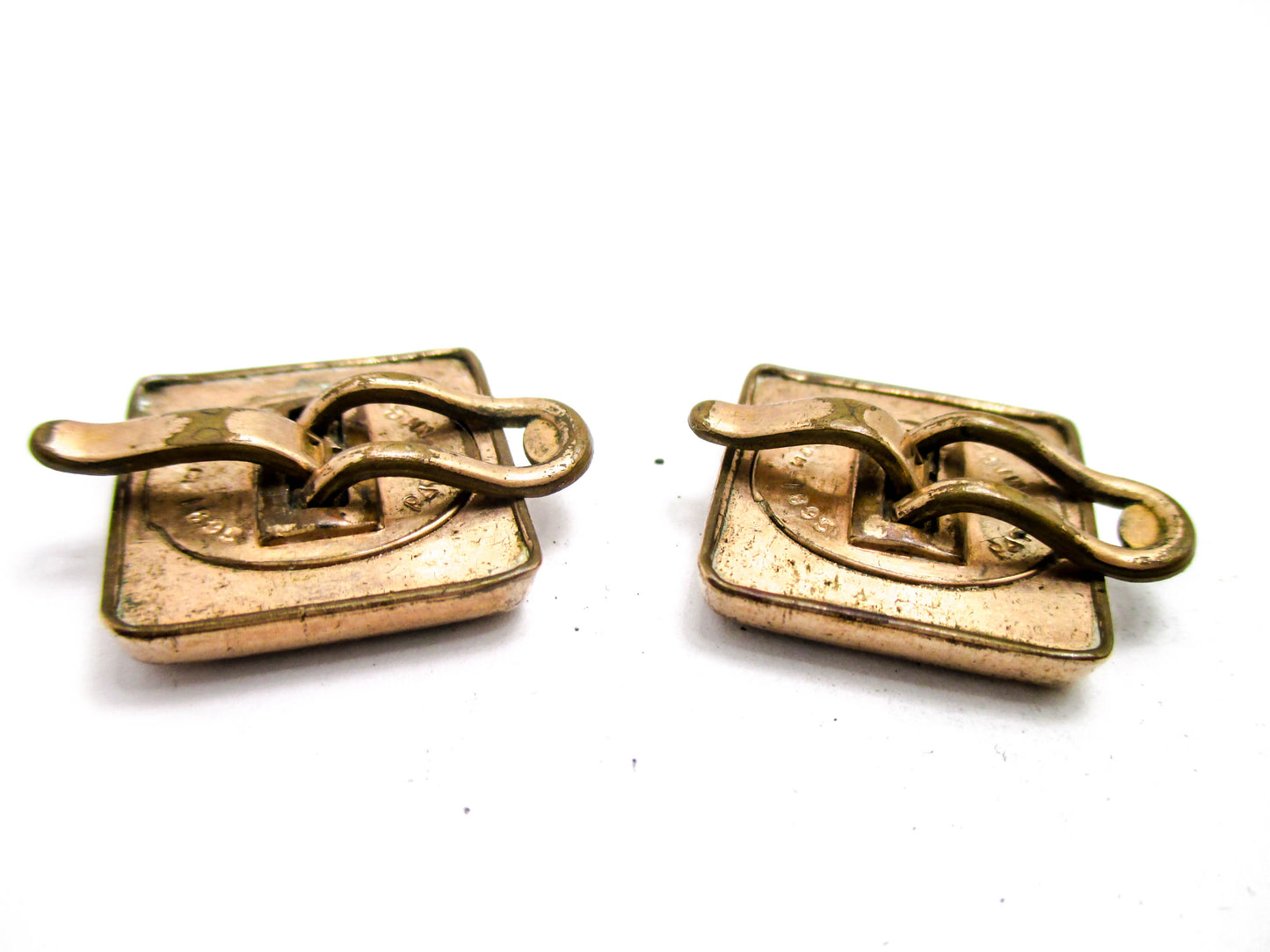 Victorian Banded Agate Cuff Buttons - Wingback Style Cufflinks