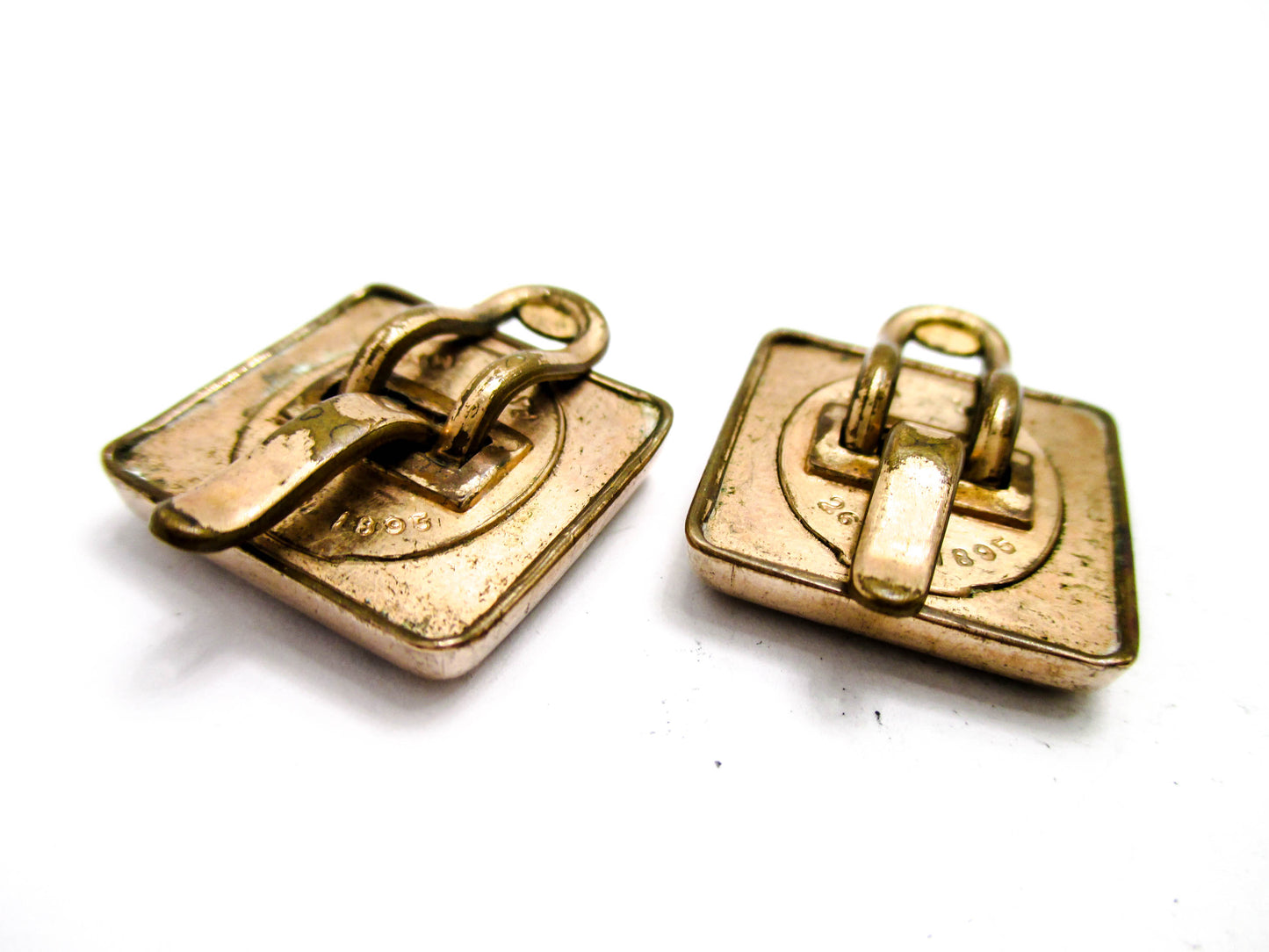 Victorian Banded Agate Cuff Buttons - Wingback Style Cufflinks