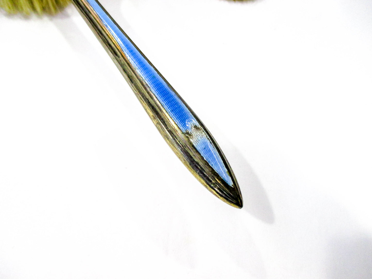 Vintage Blue Guilloche Style Vanity Brush Set