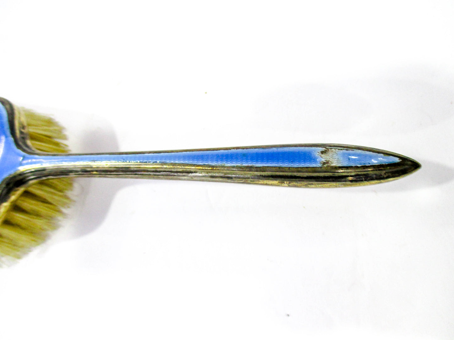 Vintage Blue Guilloche Style Vanity Brush Set