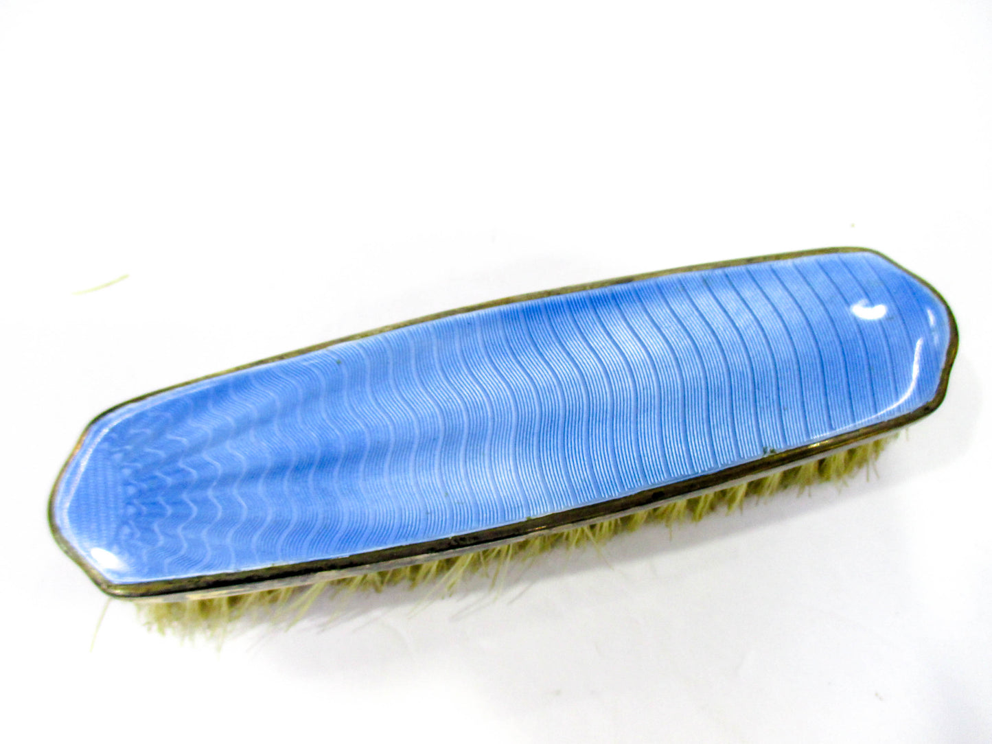 Vintage Blue Guilloche Style Vanity Brush Set