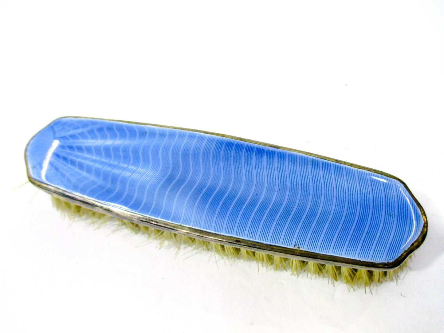 Vintage Blue Guilloche Style Vanity Brush Set