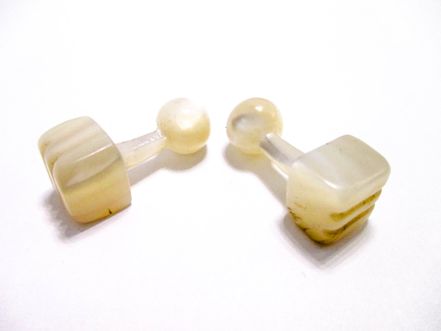 Antique Square MOP Cufflinks - Victorian Jewelry for Men