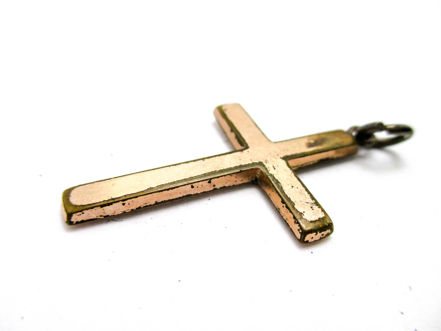 Antique Rolled Gold plate Cross with Split Pearls