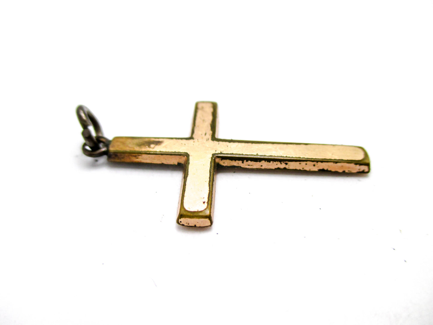 Antique Rolled Gold plate Cross with Split Pearls