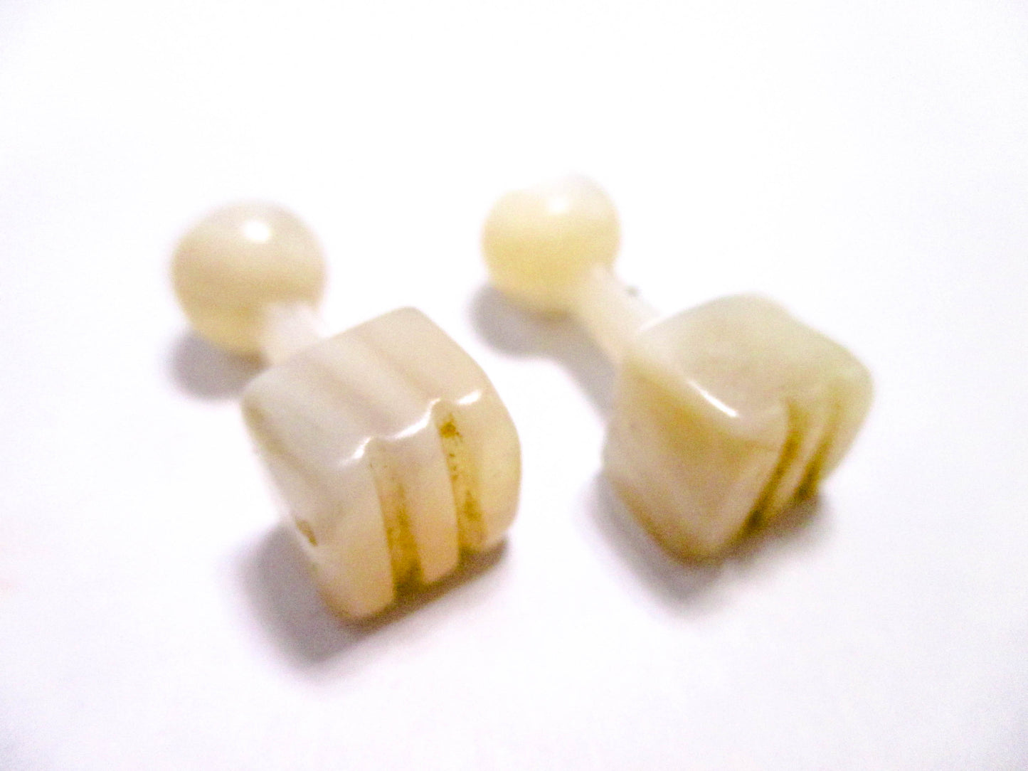 Antique Square MOP Cufflinks - Victorian Jewelry for Men