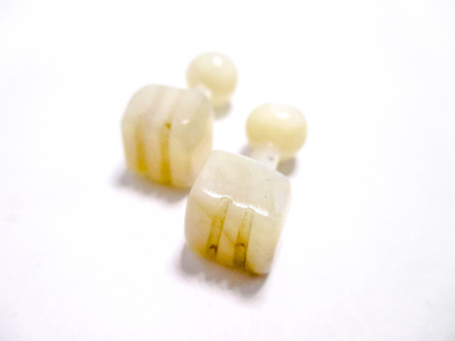 Antique Square MOP Cufflinks - Victorian Jewelry for Men