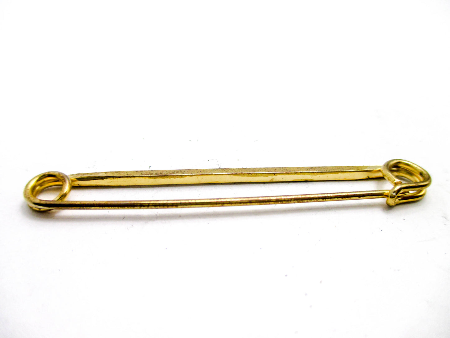 Vintage Collar Bar - Gold Tone Safety Pin Style