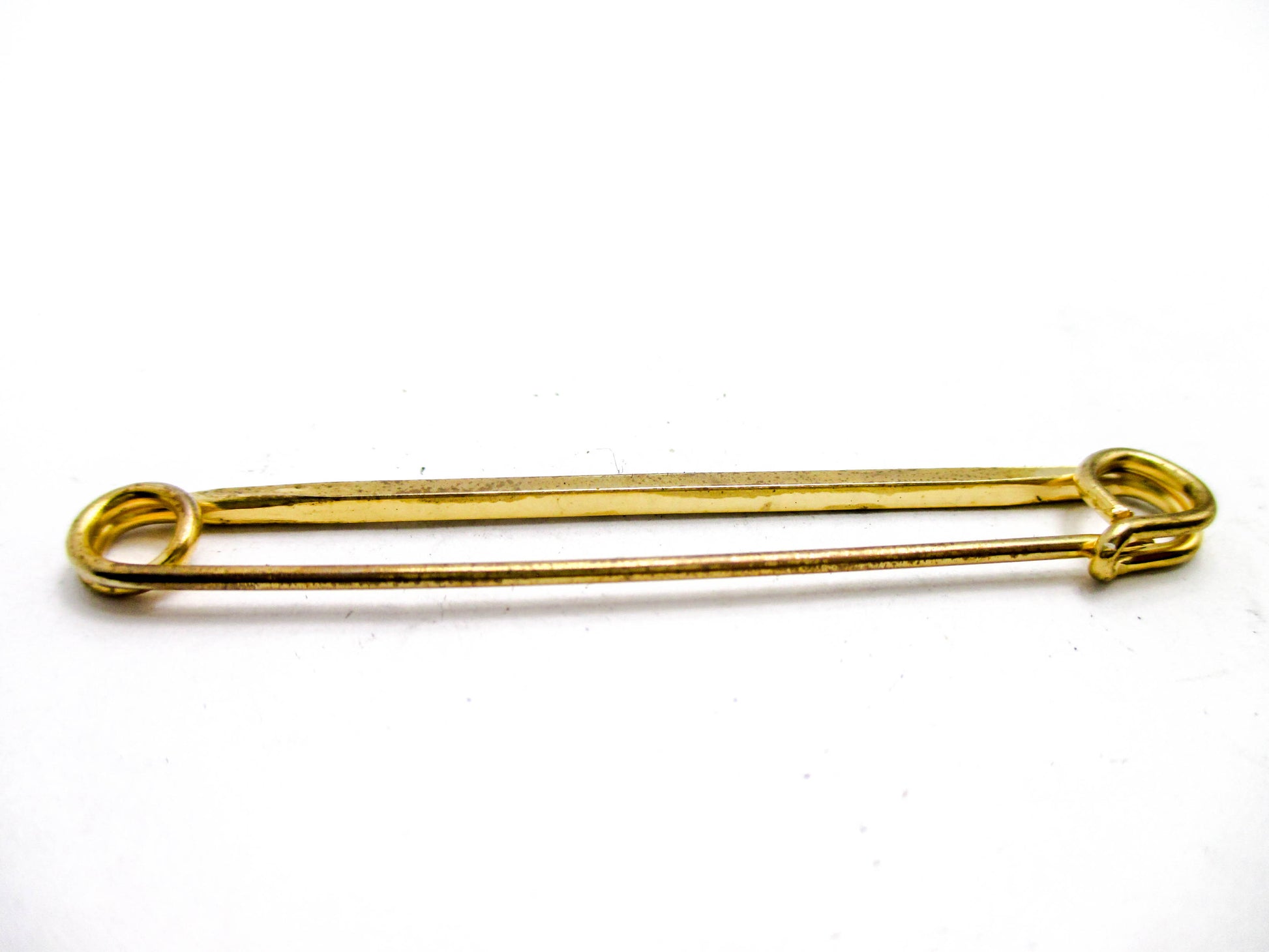Vintage Collar Bar - Gold Tone Safety Pin Style