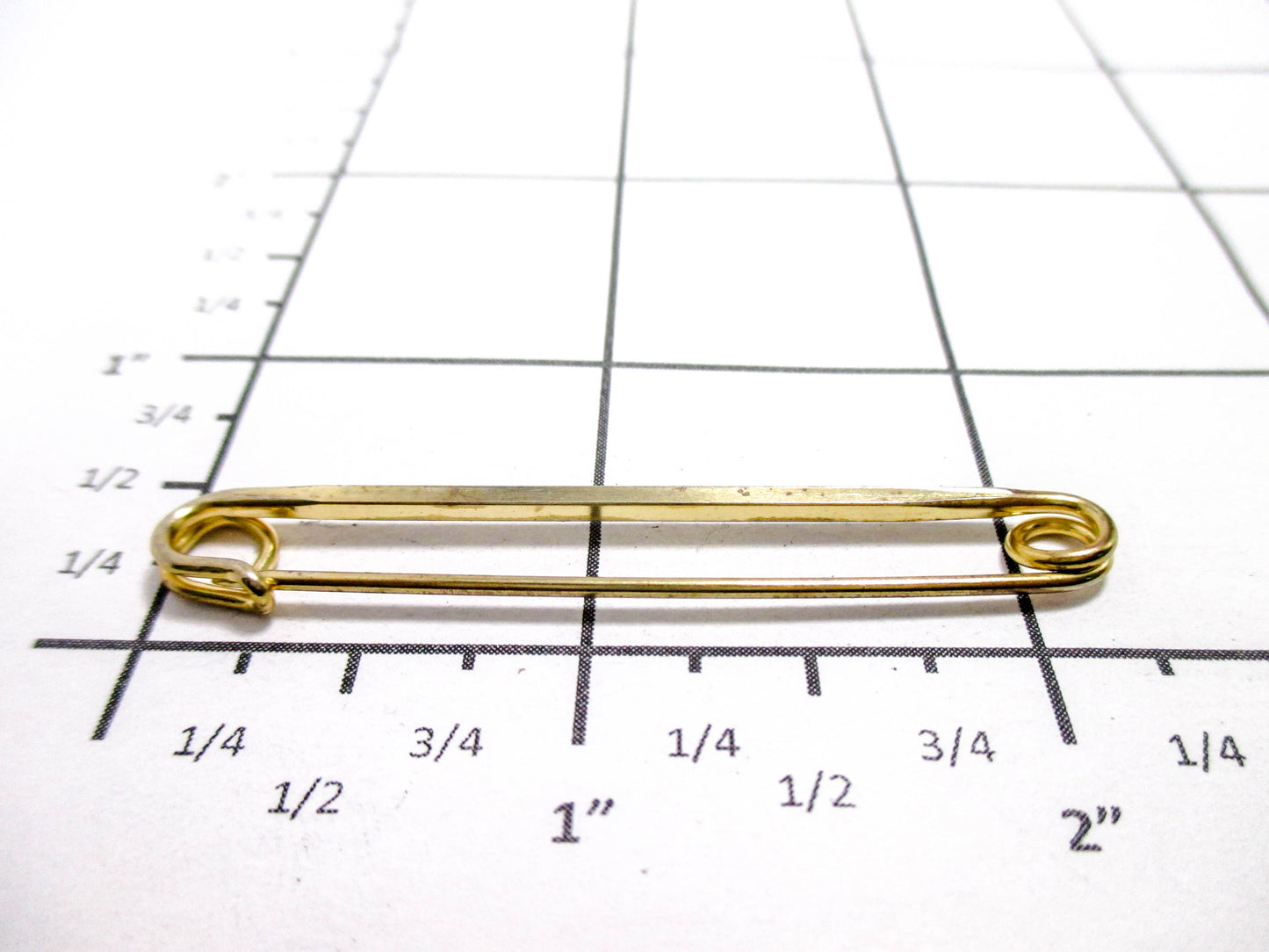 Vintage Collar Bar - Gold Tone Safety Pin Style