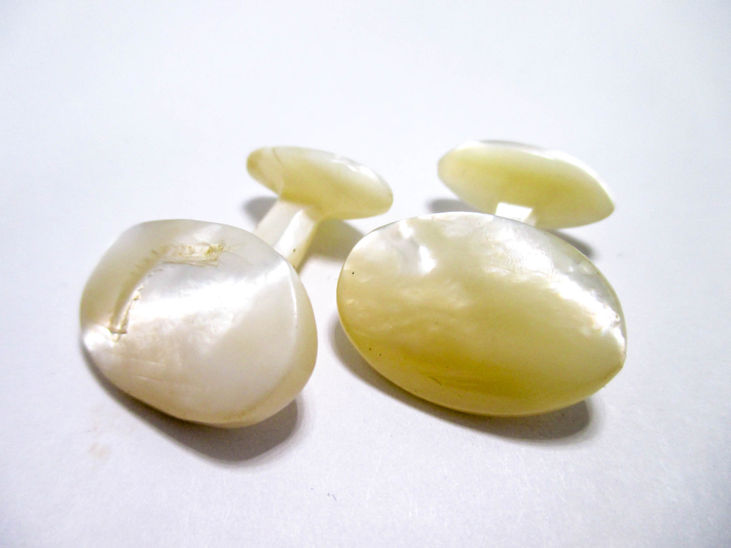 Antique Carved Cufflinks - Oval Dome Shell Cufflinks