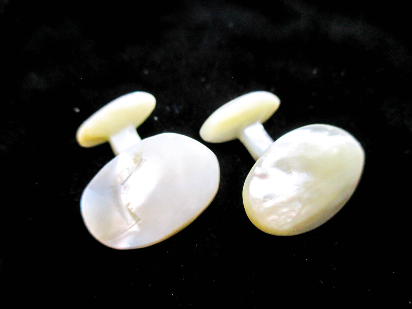 Antique Carved Cufflinks - Oval Dome Shell Cufflinks
