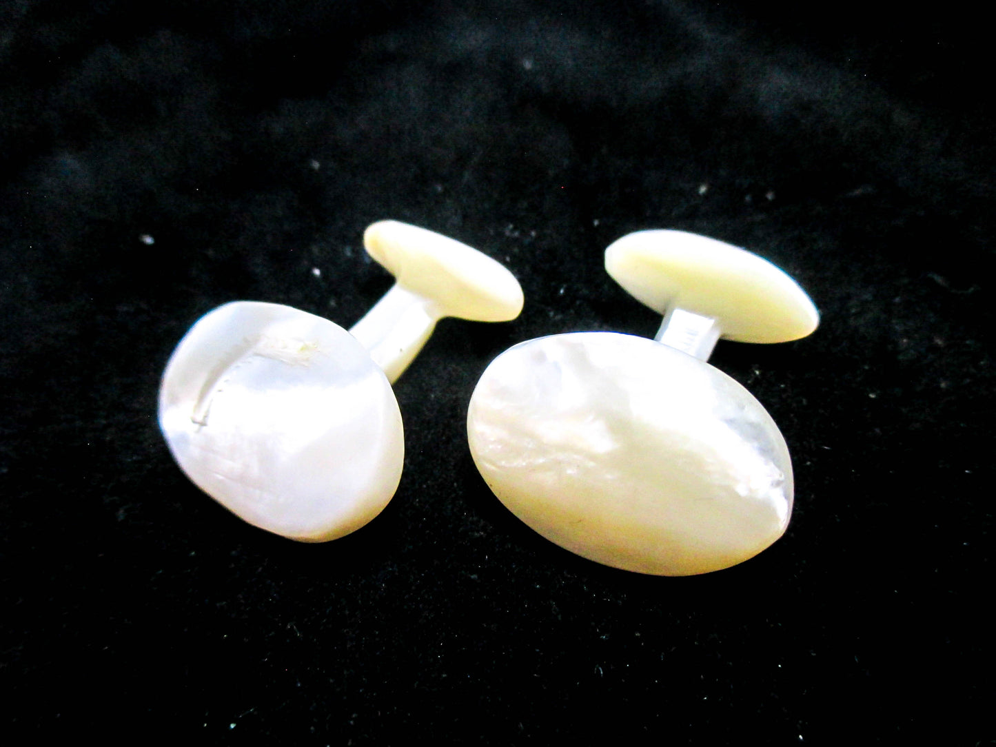 Antique Carved Cufflinks - Oval Dome Shell Cufflinks