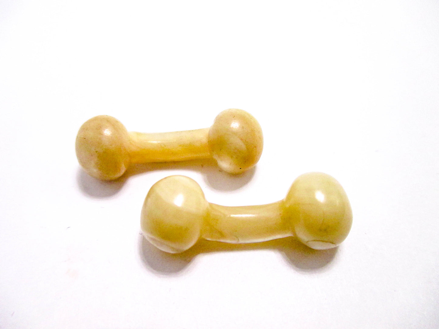Victorian Carved Cufflinks - Barbell Shape Mother of Pearl