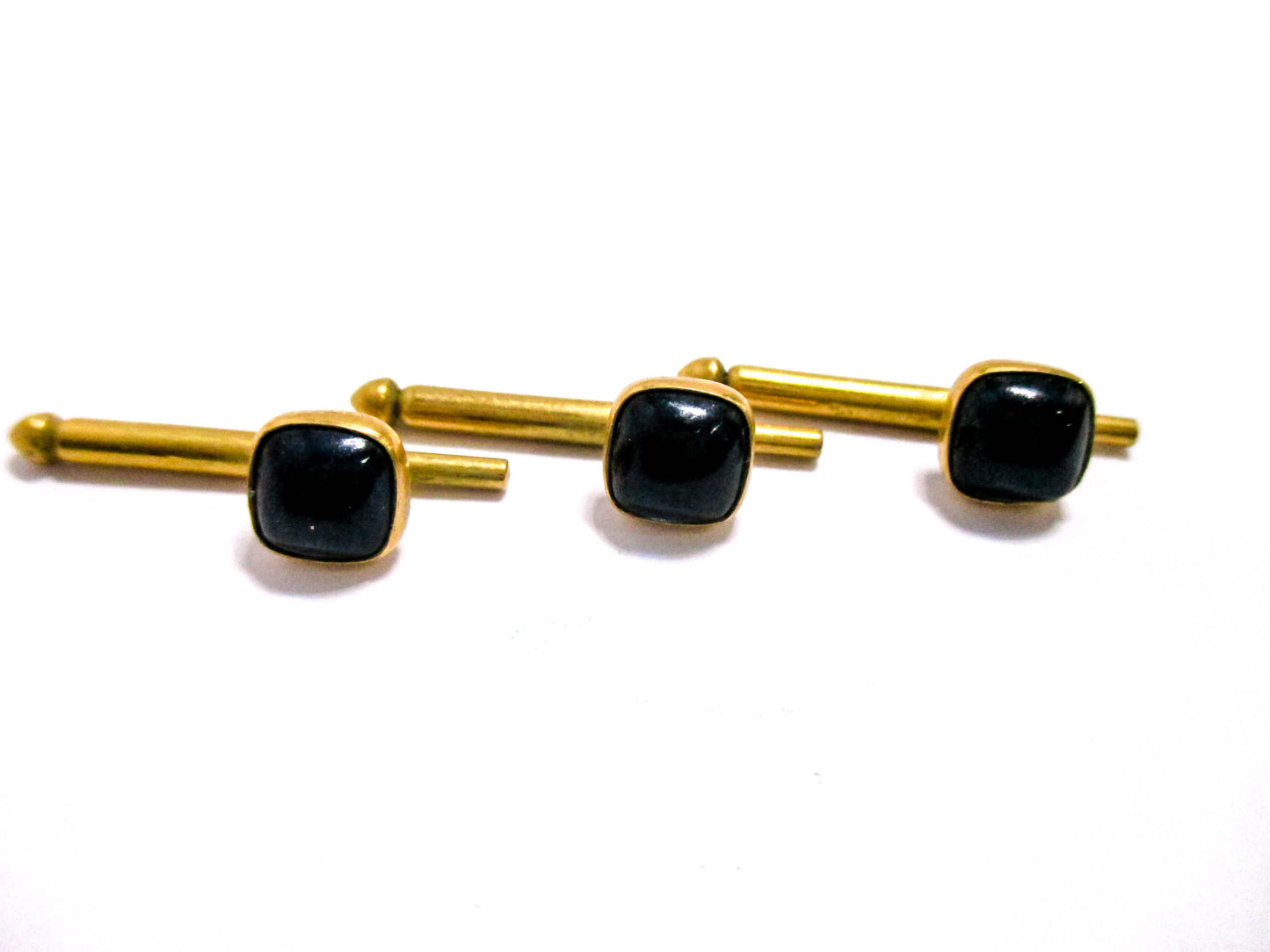 Vintage Shirt Stud Lot of 3 - Deep Blue Cabochons
