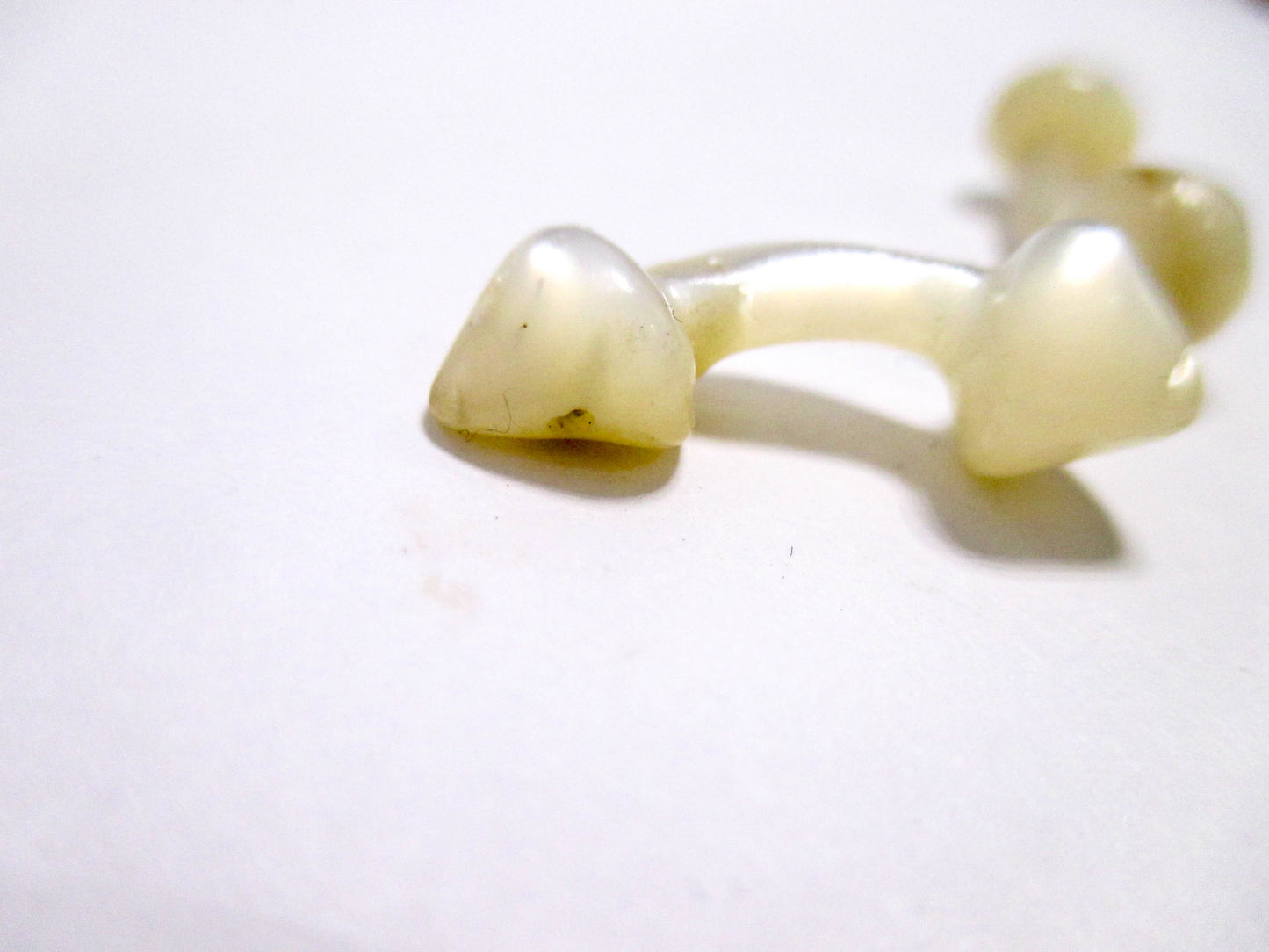 Victorian Carved Cufflinks - Mother of Pearl Solid Pointed Links