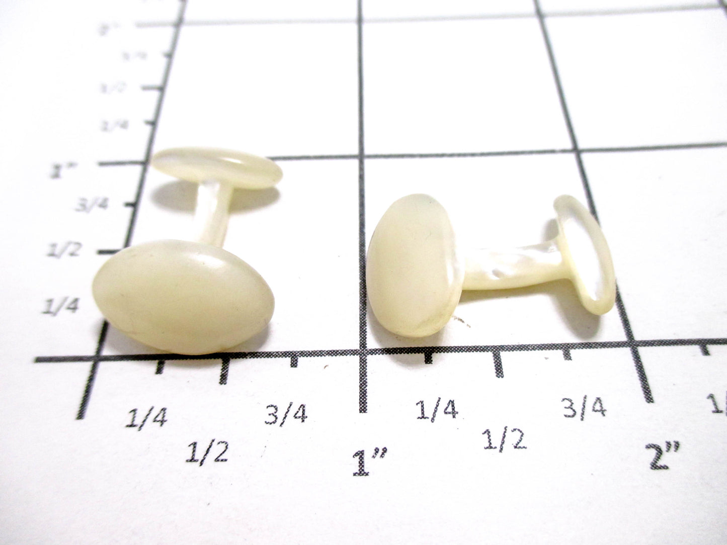 Antique Smooth Oval Cufflinks - Carved Shell Cufflinks