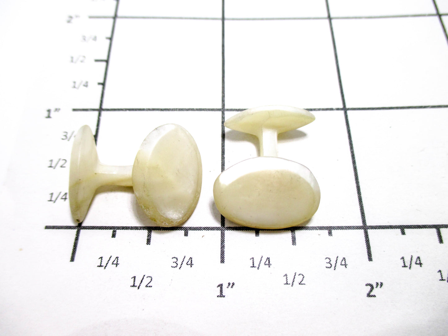 Antique Cupped Oval Cufflinks - Victorian Carved Shell Cufflinks