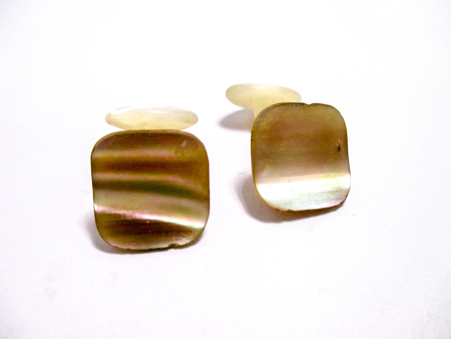 Shades of Abalone - Antique Cufflinks - Victorian Jewelry for Men