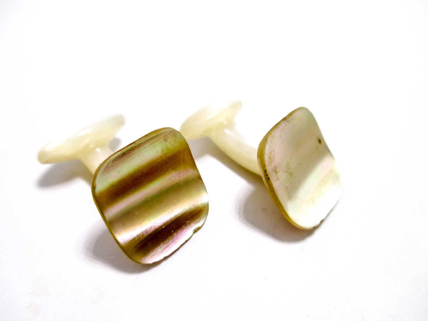 Shades of Abalone - Antique Cufflinks - Victorian Jewelry for Men