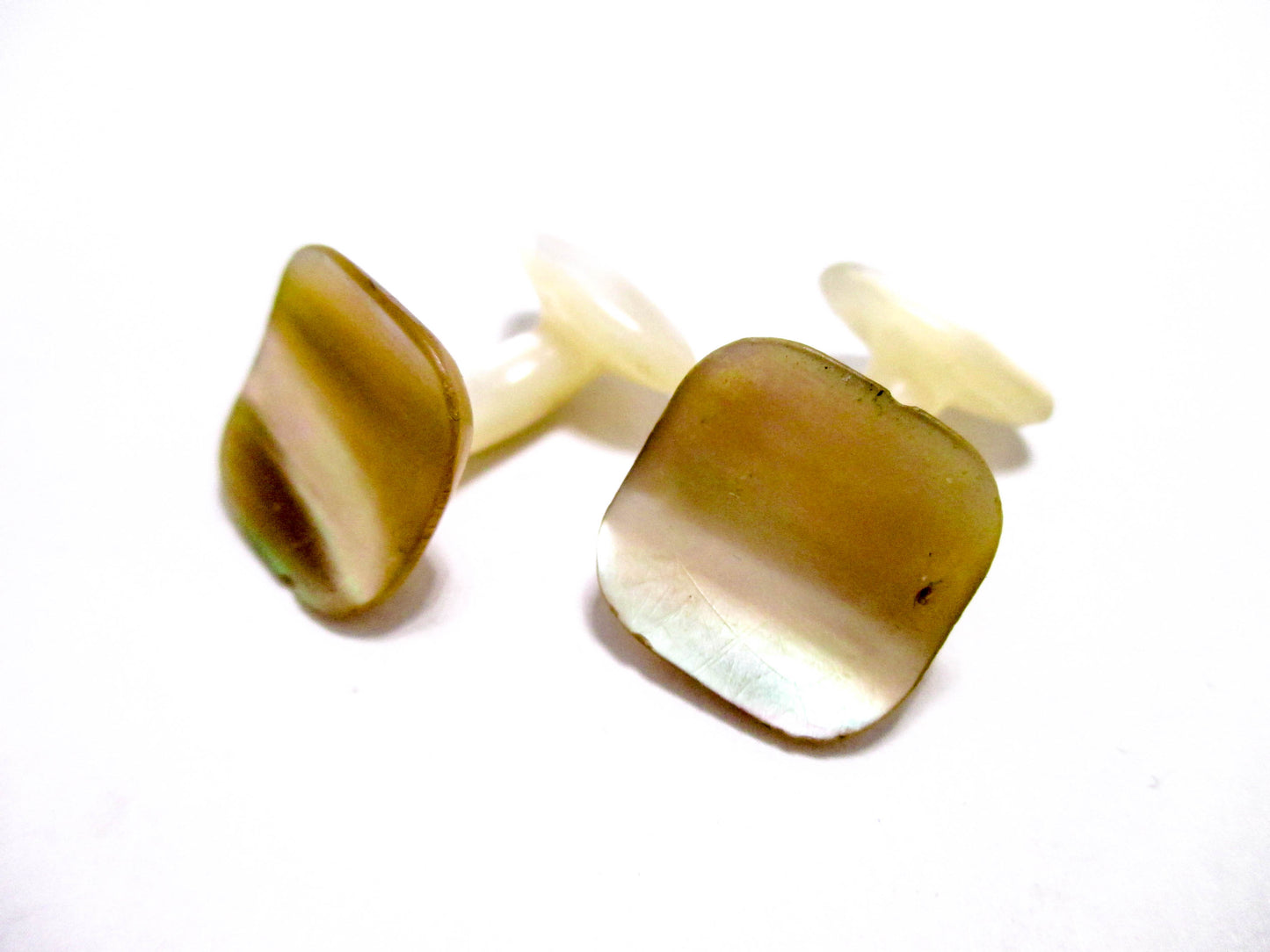 Shades of Abalone - Antique Cufflinks - Victorian Jewelry for Men