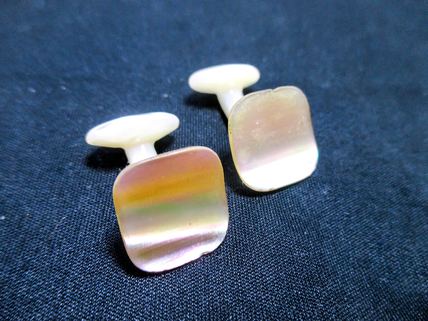 Shades of Abalone - Antique Cufflinks - Victorian Jewelry for Men