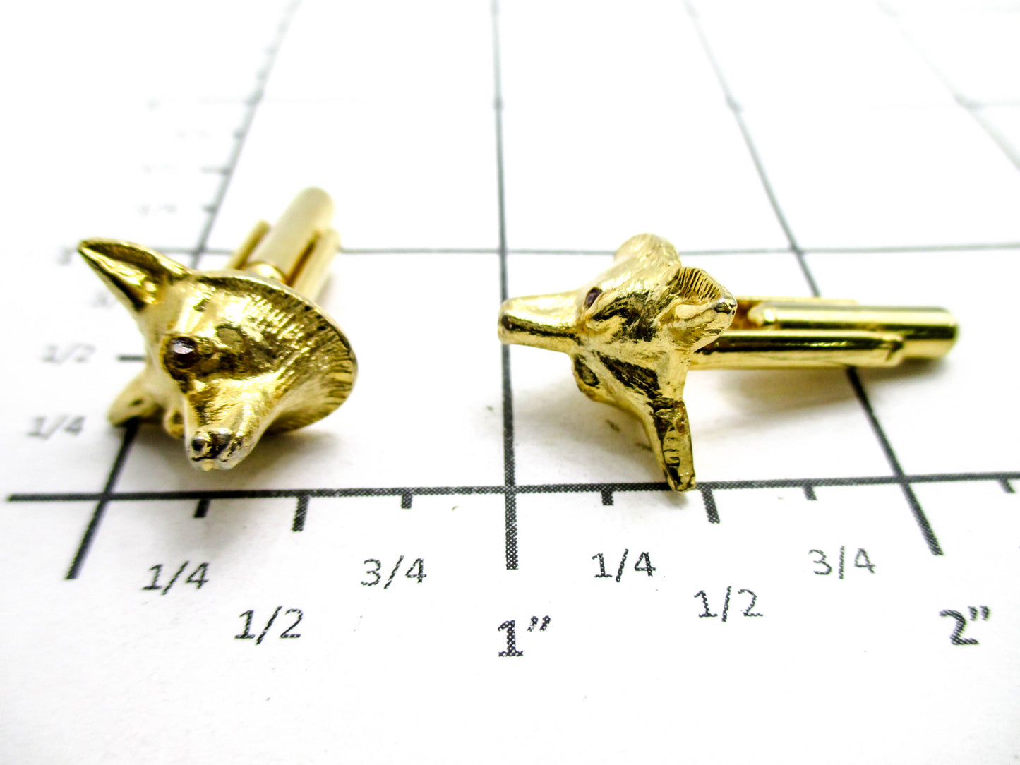 Foxy Elegance - Gold Tone Stylish Fox Head Cufflinks