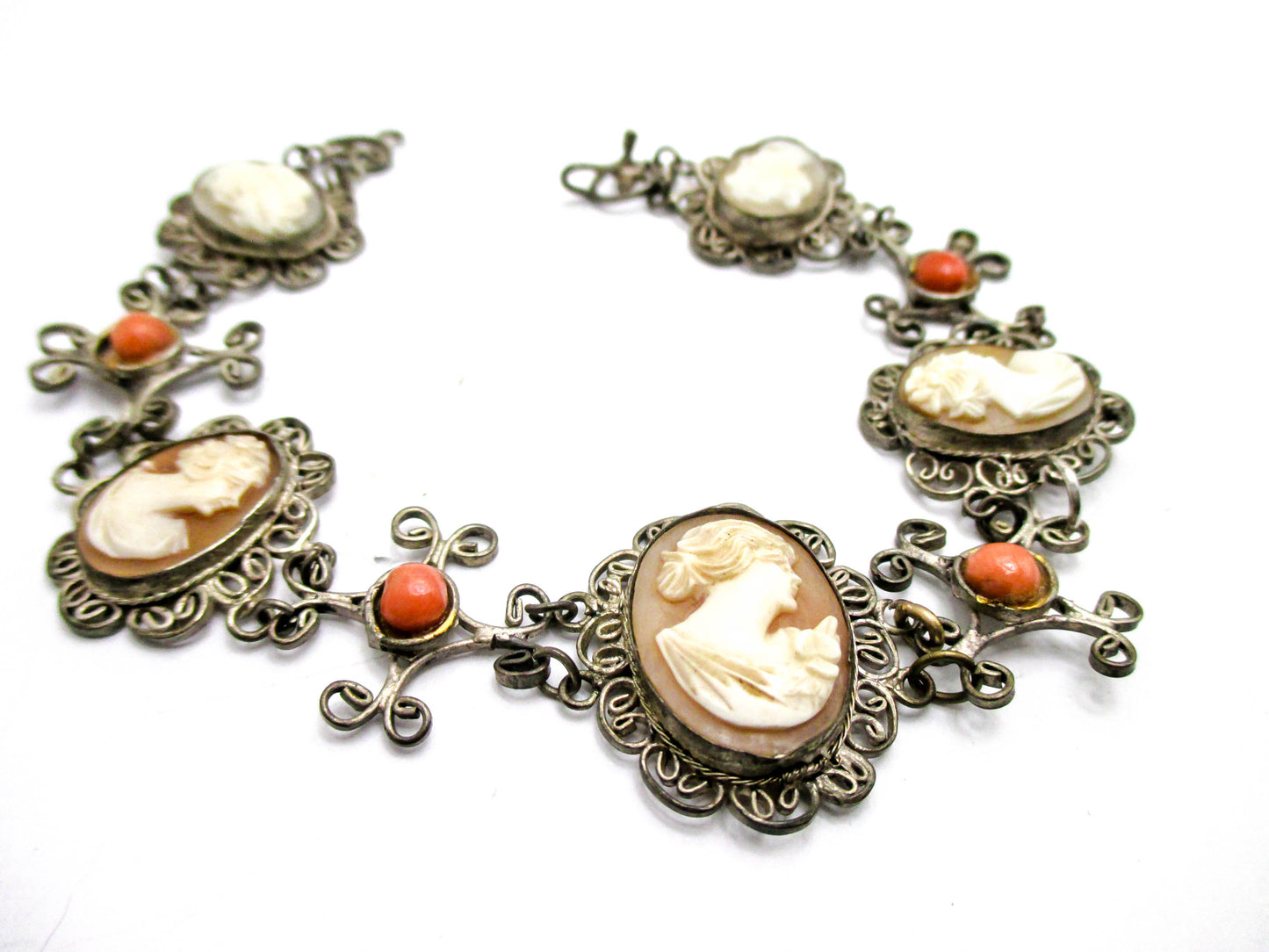 Very Vintage 5 Cameo Bracelet - Repair, Repurpose, Harvest Piece