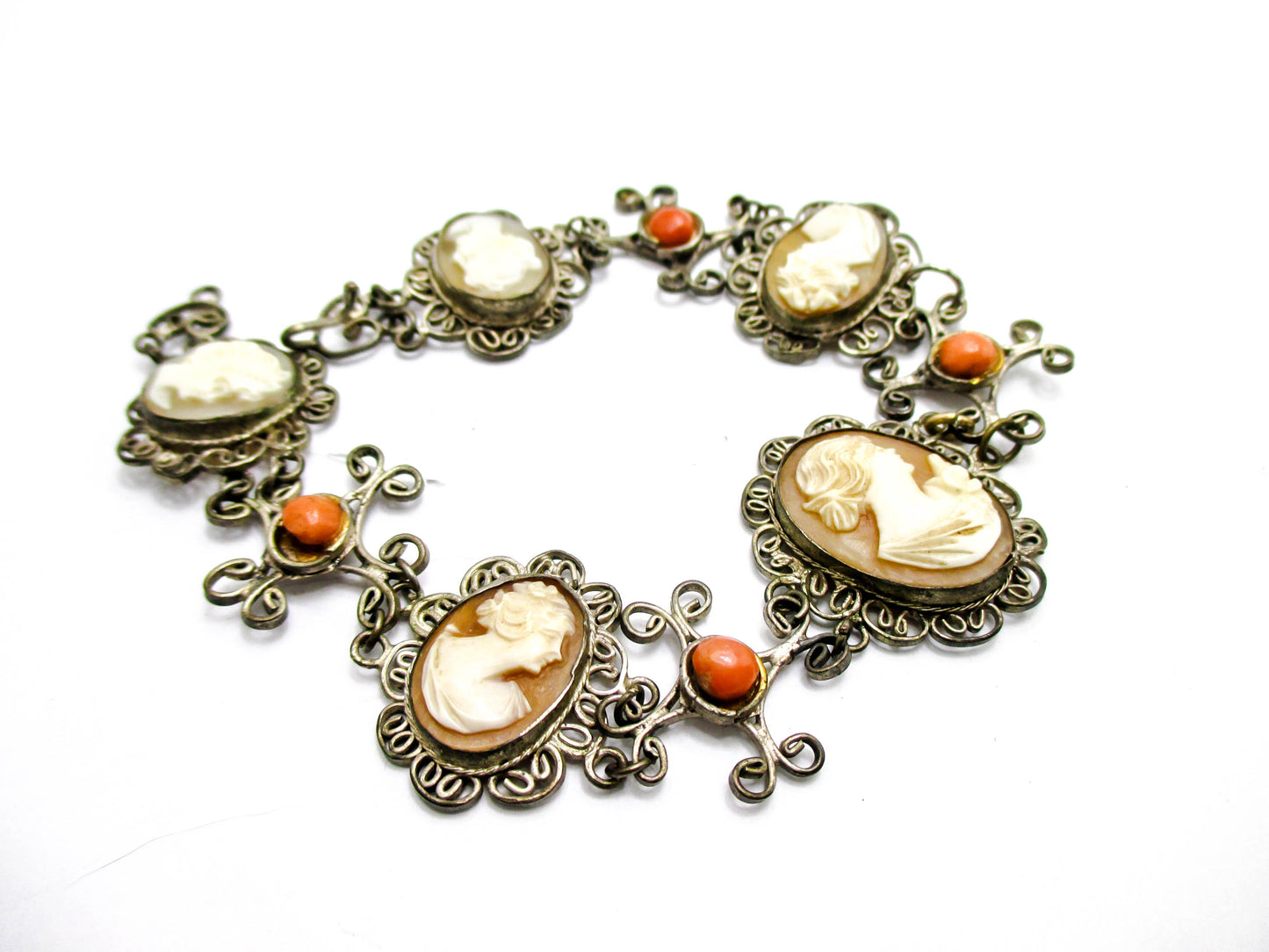 Very Vintage 5 Cameo Bracelet - Repair, Repurpose, Harvest Piece