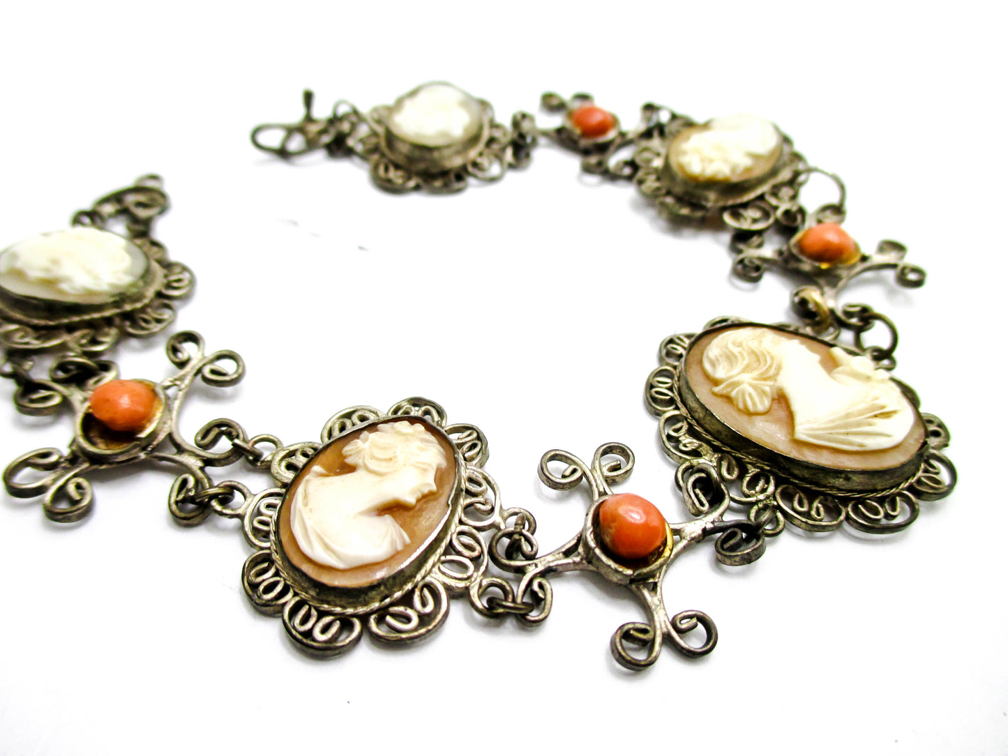 Very Vintage 5 Cameo Bracelet - Repair, Repurpose, Harvest Piece