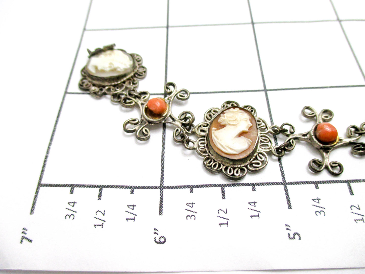 Very Vintage 5 Cameo Bracelet - Repair, Repurpose, Harvest Piece